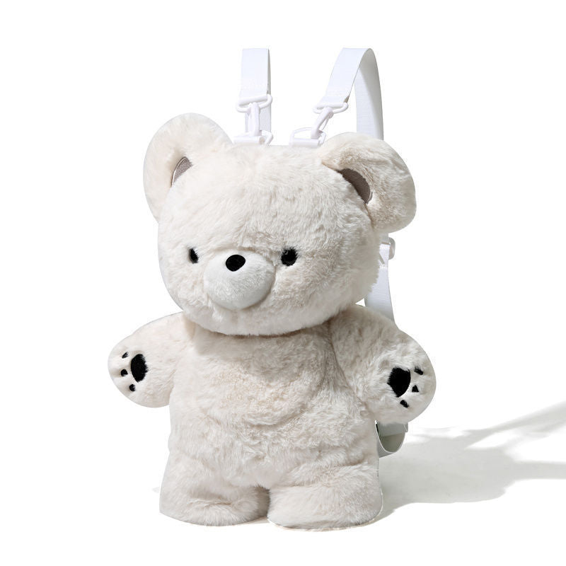 Bear Cute Plush Bag Versatile College Single Double-shoulder Bag
