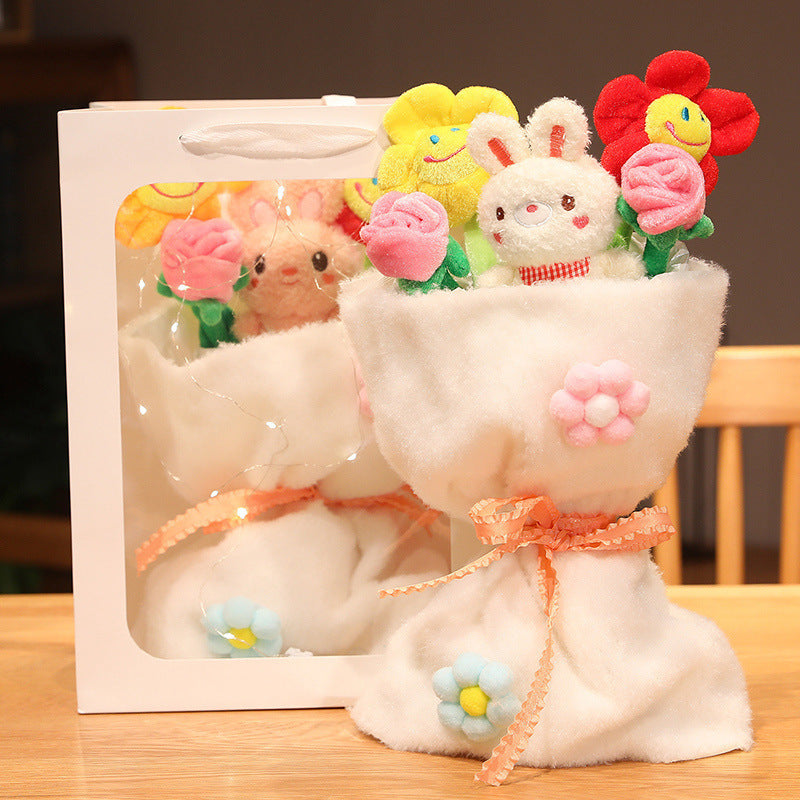 Valentine's Day Girl Gift Creative Cute Plush Doll Dry Bouquet