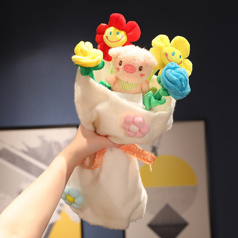 Valentine's Day Girl Gift Creative Cute Plush Doll Dry Bouquet