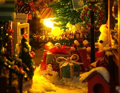 Diy Cottage Christmas Fantasy Hand-assembled 3D Book Stand Wooden Assembled Model Birthday Gift