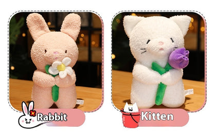 Rose Animal Cute Cat Bear Plush Little Doll Doll Pillow