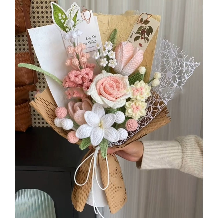 Hand Woven Yarn Bouquet For Finished Products